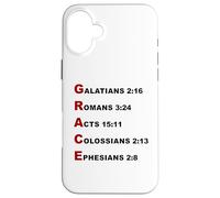 Carcasa para iPhone 16 Plus Grace Acrostic - 5 Christian Faith Bible Verse Scriptures