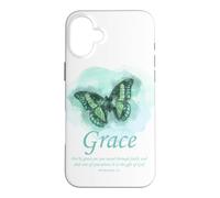 Carcasa para iPhone 16 Plus Grace Bible Verse: Women’s Christian Faith Ephesians 2:8