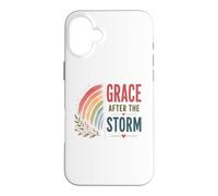 Carcasa para iPhone 16 Plus Gracia después de la tormenta Boho Rainbow Oración Cristiana Positiva