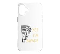 Carcasa para iPhone 16 Plus Gracioso Diciendo Que sí, Estoy Despierto con Cara de cubismo