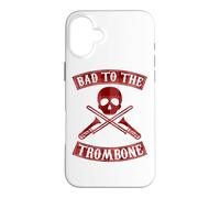 Carcasa para iPhone 16 Plus Gráfico de Bad To The Trombone Pun Skull
