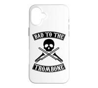 Carcasa para iPhone 16 Plus Gráfico de Bad To The Trombone Pun Skull