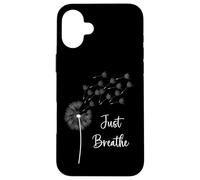 Carcasa para iPhone 16 Plus Gráfico de Diente de león Just Breathe Wildflower Make a Wish