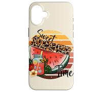 Carcasa para iPhone 16 Plus Gráfico de sandía Dulce de Verano, Estilo Retro