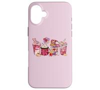 Carcasa para iPhone 16 Plus Gráfico Love Seasonal Coffee Tea Sweet Hearts