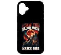 Carcasa para iPhone 16 Plus Gráfico Retro de I Saw The Blood Moon 2026 Howling Wolves