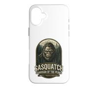 Carcasa para iPhone 16 Plus Gráfico Vintage del noroeste del Pacífico de Sasquatch Guardian Peaks