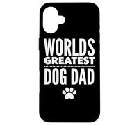 Carcasa para iPhone 16 Plus Gráficos Blancos con Estampado de Patas de papá y Perro de Worlds Greatest