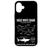 Carcasa para iPhone 16 Plus Gran Tiburón Blanco Anatomía Océano