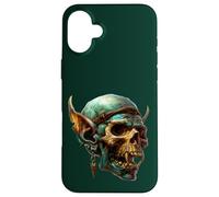 Carcasa para iPhone 16 Plus Green Goblin Core Skeleton Face Men Graphic Halloween Skull