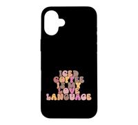 Carcasa para iPhone 16 Plus Groovy Love Iced Coffee Saying Is My Language Retro