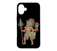 Carcasa para iPhone 16 Plus Guerrero Azteca Códice Mexicano Arte Mesoamericano Tribal Azteca