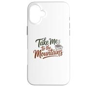 Carcasa para iPhone 16 Plus Guión de café Aventurero, tipografía de café de montaña