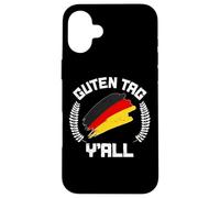 Carcasa para iPhone 16 Plus Guten Tag Y'all Biergarten Germany Flag German Beer Festival