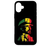 Carcasa para iPhone 16 Plus Haile Selassie Art Etiopía Reggae Rasta