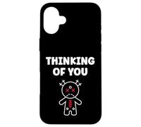 Carcasa para iPhone 16 Plus Halloween Horror Funny Quote Thinking of You Voodoo Doll