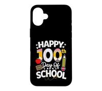 Carcasa para iPhone 16 Plus Happy 100th Day of School Teachers Boys Kids Retro 100th Day