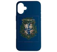 Carcasa para iPhone 16 Plus Harry Potter Hogwarts Green and Gold Floral Crest