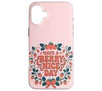 Carcasa para iPhone 16 Plus Have A Berry Nice Day Retro Cute Strawberry Groovy Aesthetic