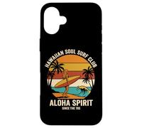 Carcasa para iPhone 16 Plus Hawaiian Soul Surf Club 70 Aloha Retro Beach Surfer Girl
