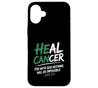 Carcasa para iPhone 16 Plus He Can Heal Cancer Lymphoma Cancer God Christian Bible Verse