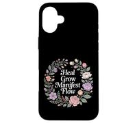 Carcasa para iPhone 16 Plus Heal Grow Manifest Flow Mentalidad de Bienestar Espiritual