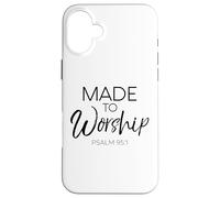 Carcasa para iPhone 16 Plus Hecho para adorar Salmos 95:1 Escritura Fe Inspiradora