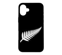 Carcasa para iPhone 16 Plus Helecho Plateado de Nueva Zelanda NZ Negro Orgulloso Kiwi Rugby Regalo