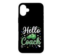 Carcasa para iPhone 16 Plus Hello Coach Silbato Plaid Sports Mentor Design