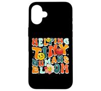 Carcasa para iPhone 16 Plus Helping Tiny Humans Bloom Retro Colorful Teacher Design