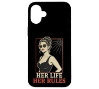 Carcasa para iPhone 16 Plus Her Life Her Rules Cita Independiente Pin Up Girl