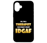 Carcasa para iPhone 16 Plus Hi I'm a Therapist DGAF Funny Family Office Therapy Doctor