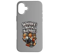 Carcasa para iPhone 16 Plus Highlander escocés con un Vaso de Whisky