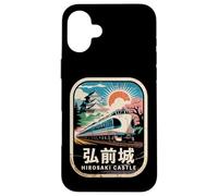 Carcasa para iPhone 16 Plus Hirosaki Castle Japón Retro Tren Vintage Kanji Souvenir