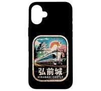 Carcasa para iPhone 16 Plus Hirosaki Castle Japón Retro Tren Vintage Kanji Souvenir