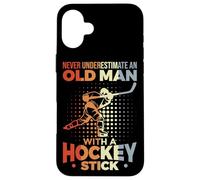 Carcasa para iPhone 16 Plus Hockey Abuelo Viejo Jugador de Hockey sobre Hielo