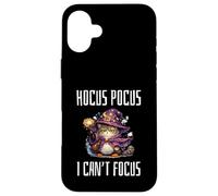 Carcasa para iPhone 16 Plus Hocus Pocus I Can't Focus Funny ADHD Cat Saying Humor