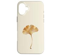 Carcasa para iPhone 16 Plus Hoja de Ginkgo Acuarela Dorada Diseño Minimalista Botánico