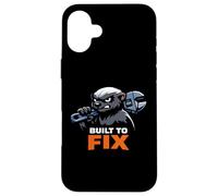 Carcasa para iPhone 16 Plus Honey Badger Mecánico Llave Mascota Gráfico