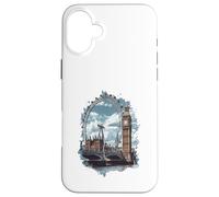 Carcasa para iPhone 16 Plus Horizonte de Londres Big-Ben Ferris Wheel Cityscape Art