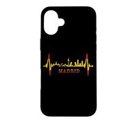 Carcasa para iPhone 16 Plus Horizonte de Madrid Skyline Latido Pulso Bandera Amo Madrid
