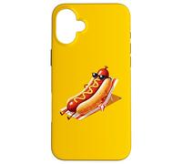 Carcasa para iPhone 16 Plus Hot Dog Beach Wiener Funny Holiday Lover Juego de Palabras Ingenioso Humor Arte
