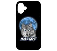 Carcasa para iPhone 16 Plus Howling Lone Wolf On Moon Animal Funny Wolves Lover