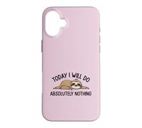 Carcasa para iPhone 16 Plus «Hoy no haré Absolutamente Nada» Cita Divertida de un Perezoso