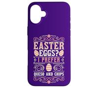 Carcasa para iPhone 16 Plus Huevos de Pascua I Prefer Queso and Chips Funny Easter