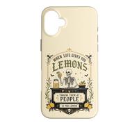 Carcasa para iPhone 16 Plus Humor Oscuro gótico limón Cita Esqueleto Mercado Estado de ánimo