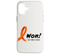 Carcasa para iPhone 16 Plus I Beat Kidney Cancer. I Won! Orange Ribbon For Survivors