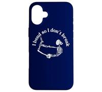 Carcasa para iPhone 16 Plus I Bend so I Don't Break Yoga Meditación Esqueleto Espiritual