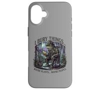 Carcasa para iPhone 16 Plus I Bury Things Frog Gardener Dark Humor Shovel