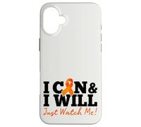 Carcasa para iPhone 16 Plus I Can & I Will Beat Leukemia Cancer Warrior Just Watch Me